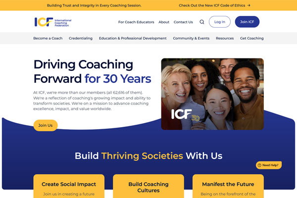 Nouveau site web pour l'ICF international